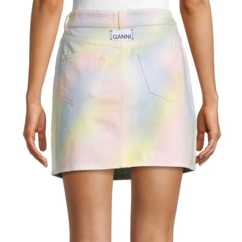 Ganni Multicolored Wash Shiloh Denim Skirt (SZ 42) - Picture 2 of 14